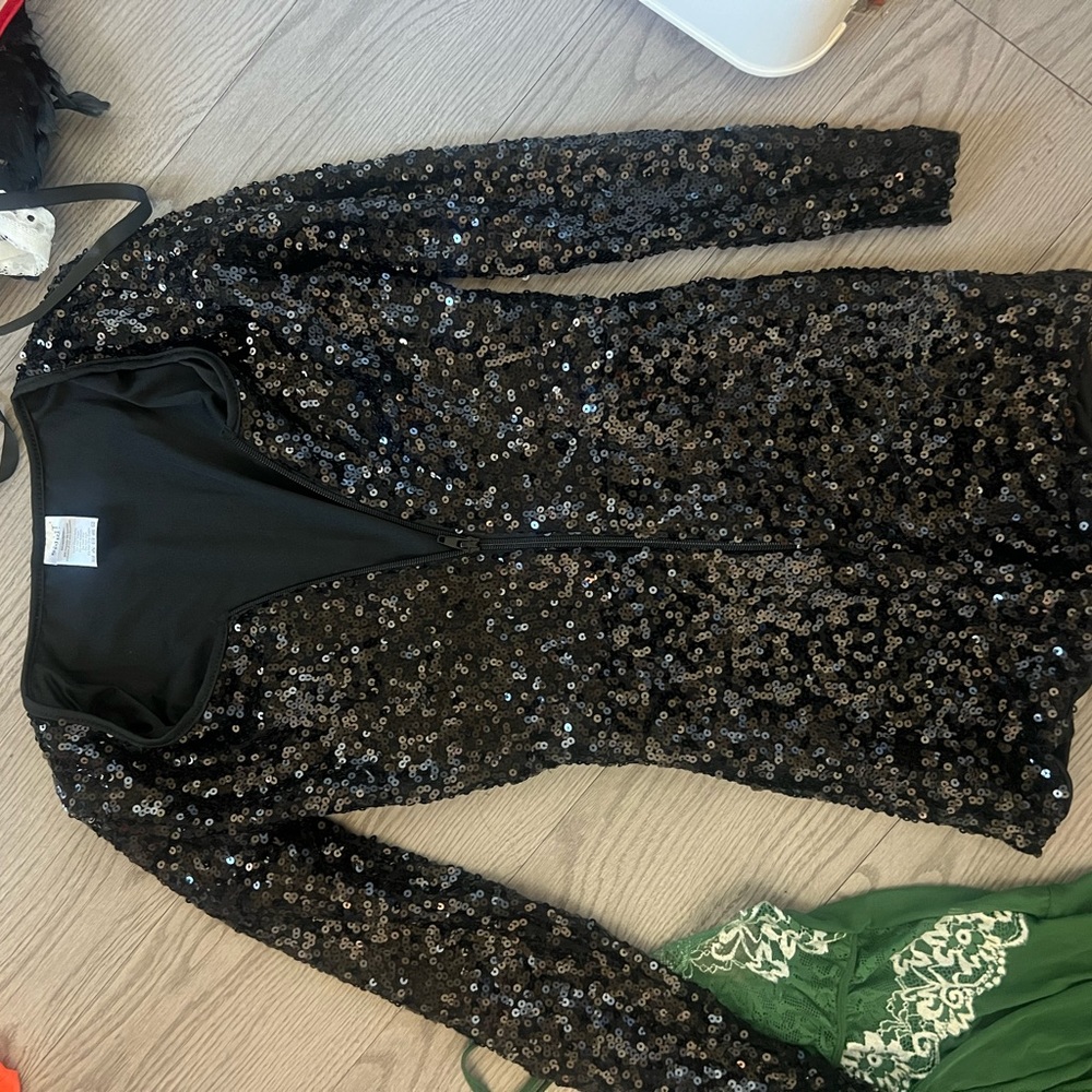 Black Sequin Romper - image 1